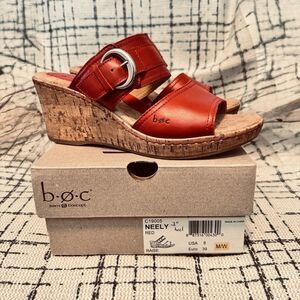 B.o.c C19005 Neely Red Sandals 3” Heel, Size 8 M/W, W/Box Excellent Condition
